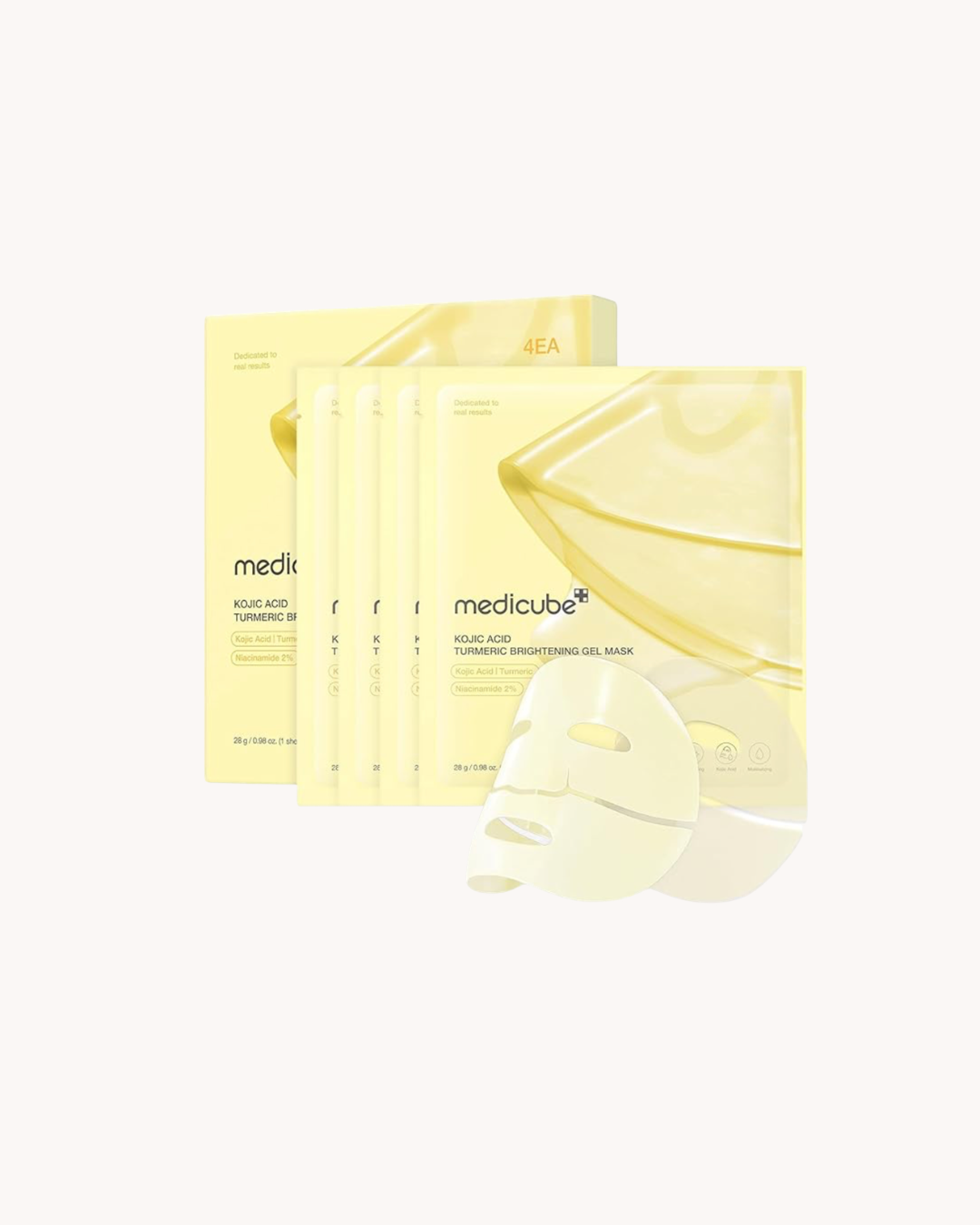 Medicube Kojic Acid Turmeric Brightening Gel Mask — Máscara Facial em Gel Iluminadora 4 unidades